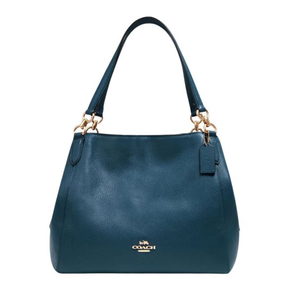 Coach Pebble Leather Hallie - Peacock - Picture 1 of 5
